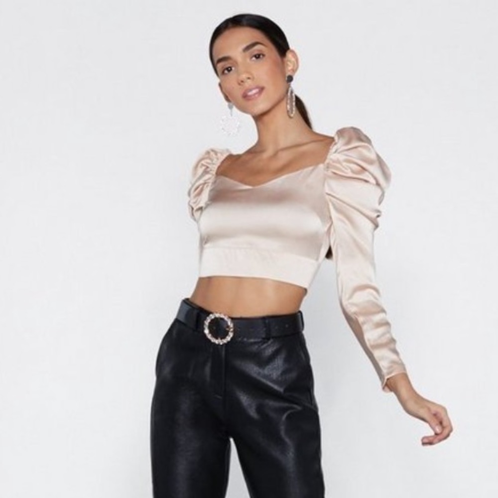Nasty Gal Collection Satin Crop Top